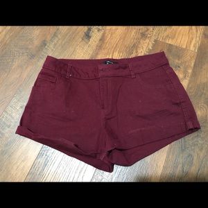 Maroon forever 21 shorts